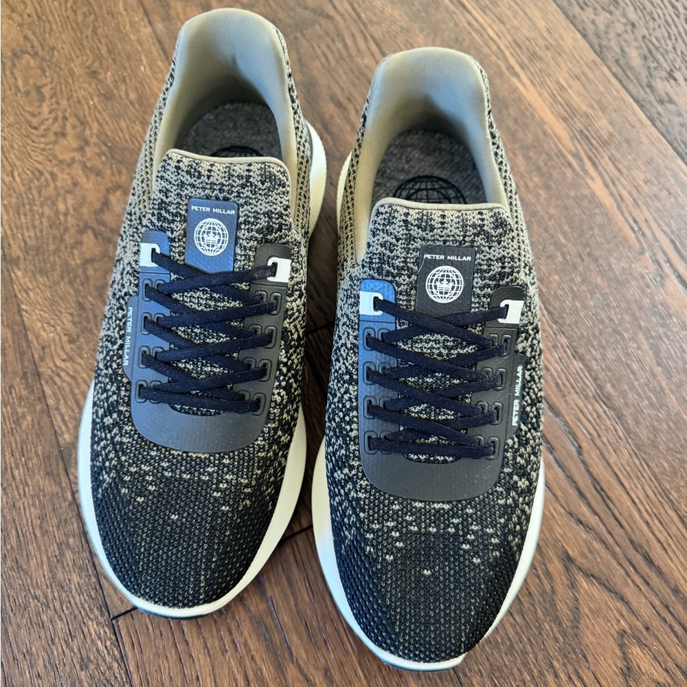 Peter Millar Women’s Knit Sneakers - Black and Green